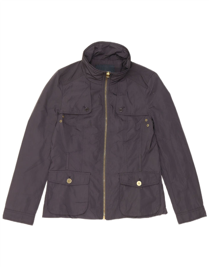 Jaqueta utilitária feminina Zara UK 14 grande poliéster azul marinho