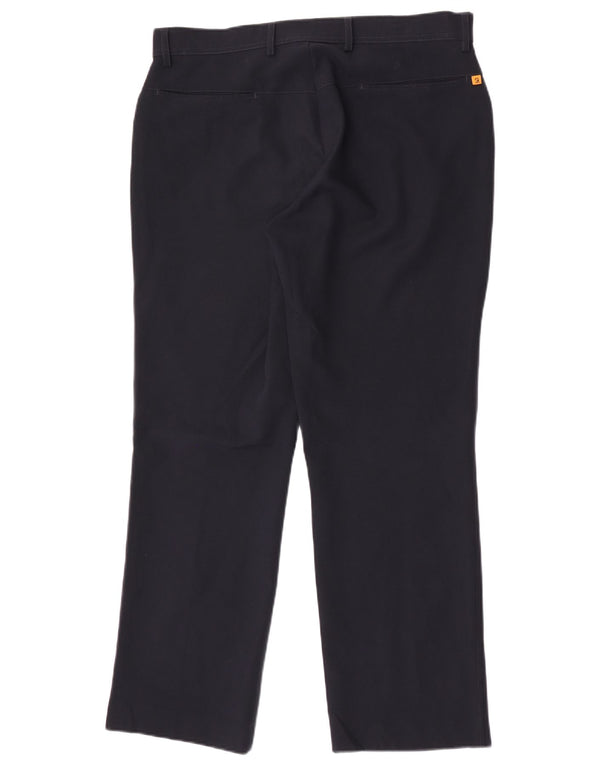 Calça masculina reta casual Farah W36 L31 poliéster azul marinho