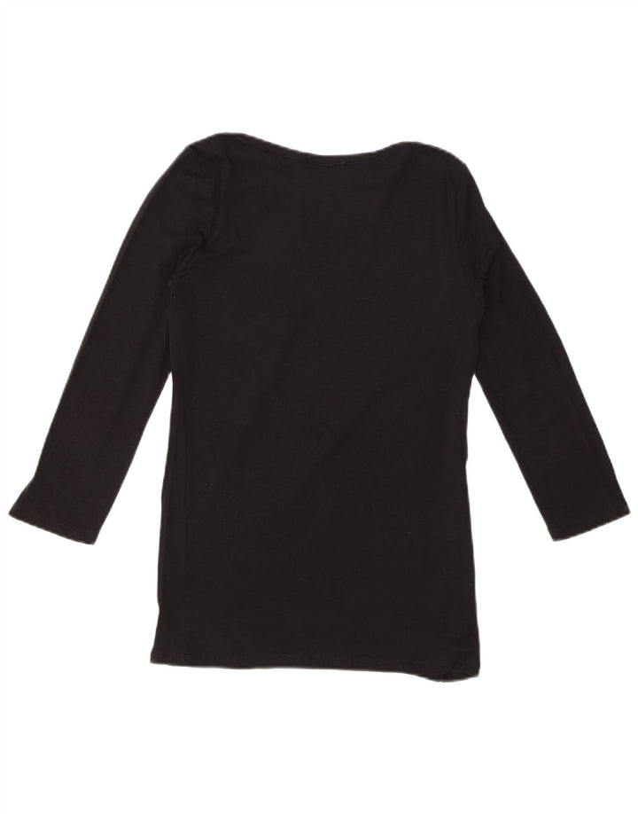 Top gráfico feminino BENETTON manga 3/4 Reino Unido 8 pequeno preto