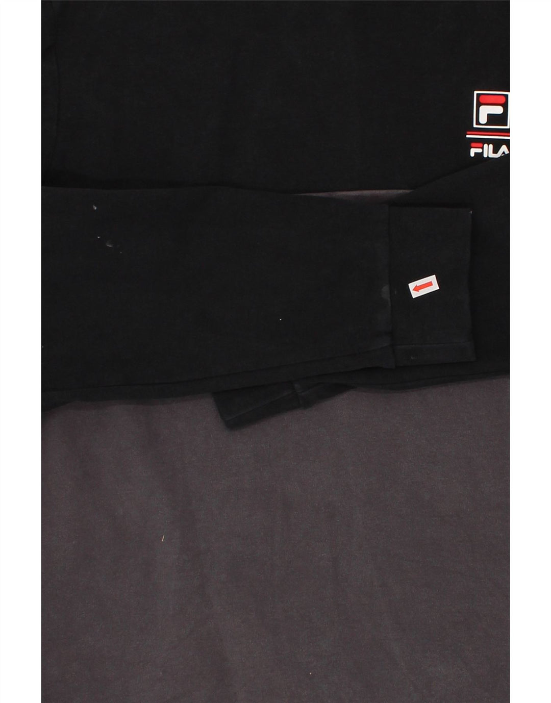 FILA Mens Sweatshirt Jumper Medium Black Colourblock Cotton Vintage Fila and Second-Hand Fila from Messina Hembry 