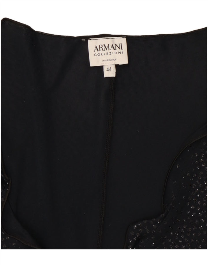 Blusa feminina de manga comprida Armani IT 44 médio preto manchado