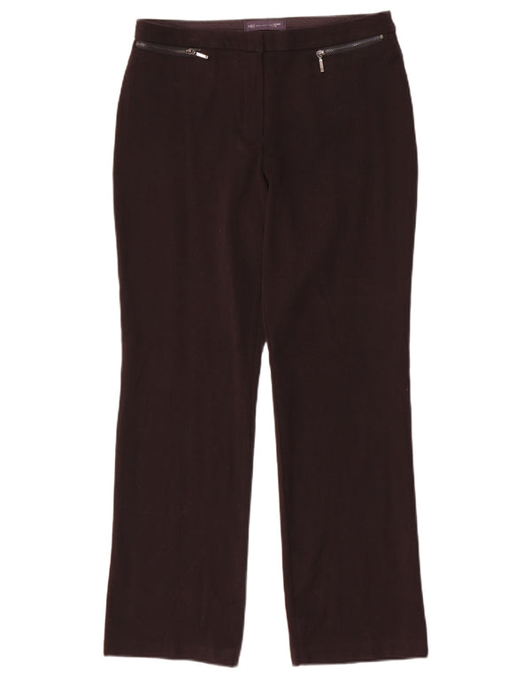 Calça feminina reta casual Marks & Spencer UK 10 pequena W28 L29 preta
