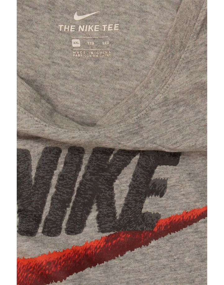 Camiseta gráfica masculina Nike Top 2XL cinza manchado
