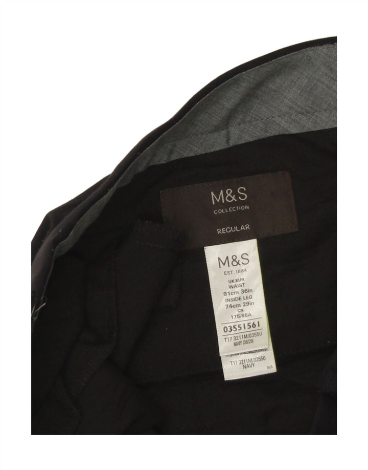 Calça masculina Marks & Spencer Pegged Regular Suit W36 L29 Poliéster Preto