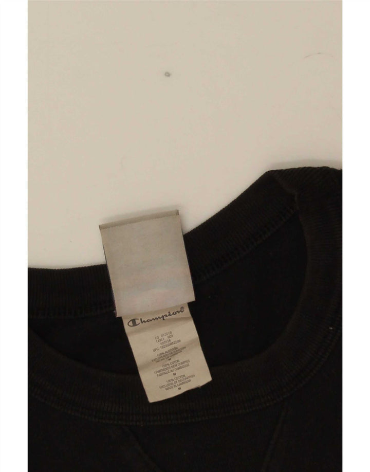Camiseta gráfica masculina Champion de algodão preto médio