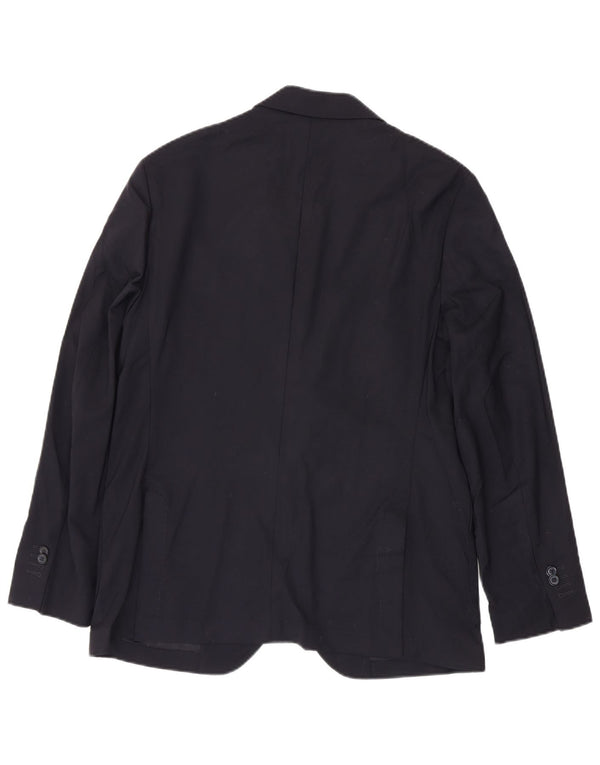 Jaqueta blazer masculina Massimo Dutti com 2 botões UE 52 grande lã azul marinho