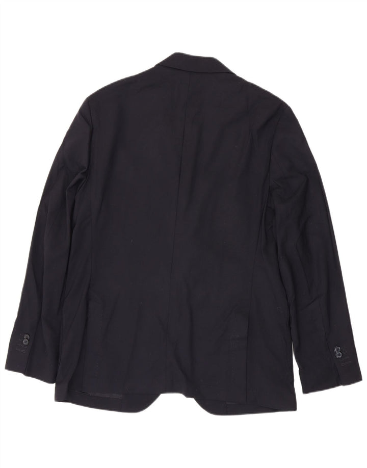 Jaqueta blazer masculina Massimo Dutti com 2 botões UE 52 grande lã azul marinho