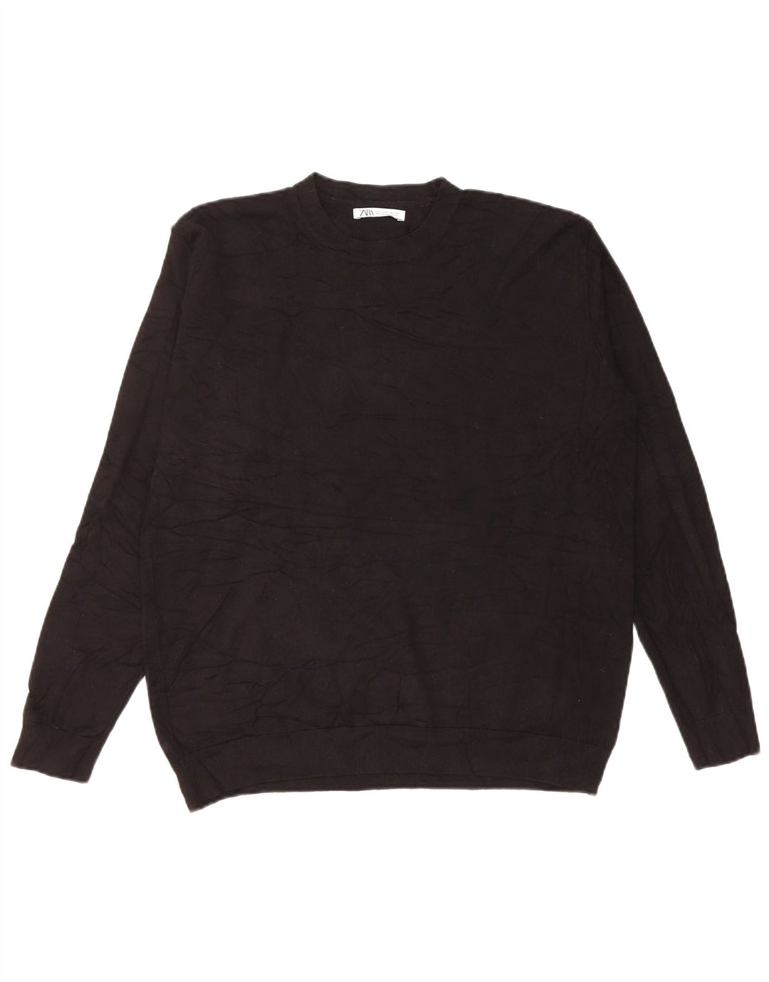 Suéter masculino Zara com gola redonda e viscose preta pequena