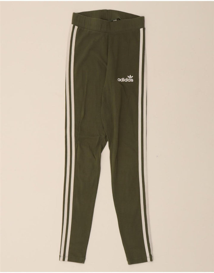 ADIDAS Womens Leggings UK 6 XS Green Cotton Vintage Adidas and Second-Hand Adidas from Messina Hembry 