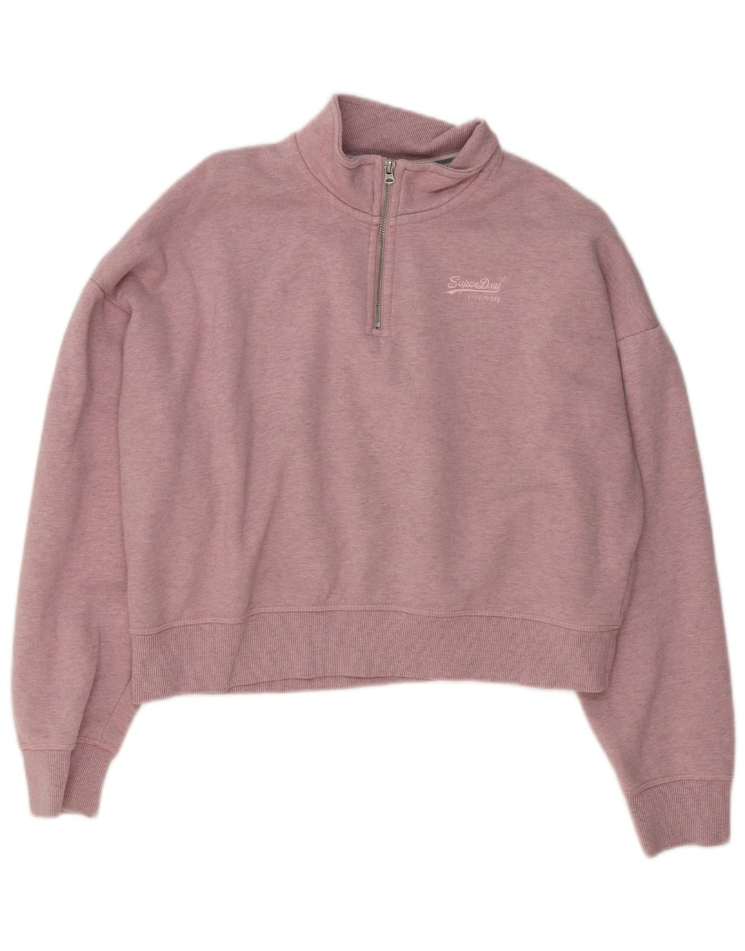 Suéter Superdry feminino oversized crop suéter UK 16 grande rosa manchado