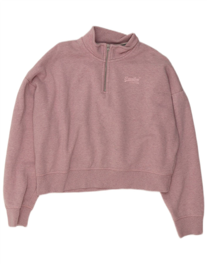 Suéter Superdry feminino oversized crop suéter UK 16 grande rosa manchado