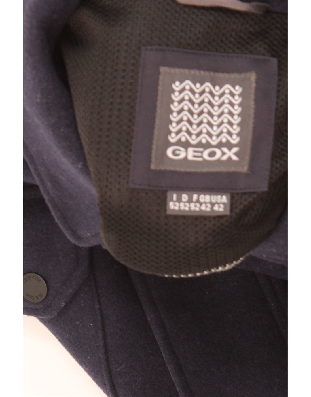 Jaqueta utilitária masculina GEOX Respira UK 42 XL lã azul marinho