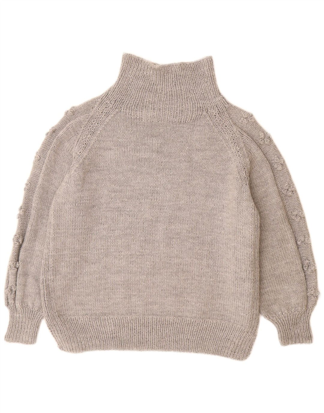 Suéter feminino VINTAGE com gola redonda Reino Unido 14 grande cinza