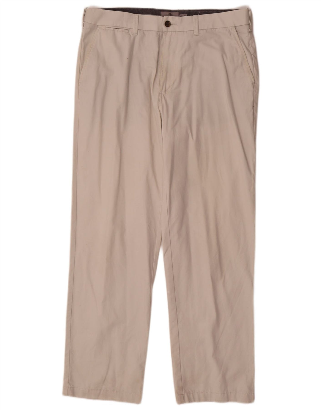 Calça chino masculina reta regular Marks & Spencer W36 L31 branco