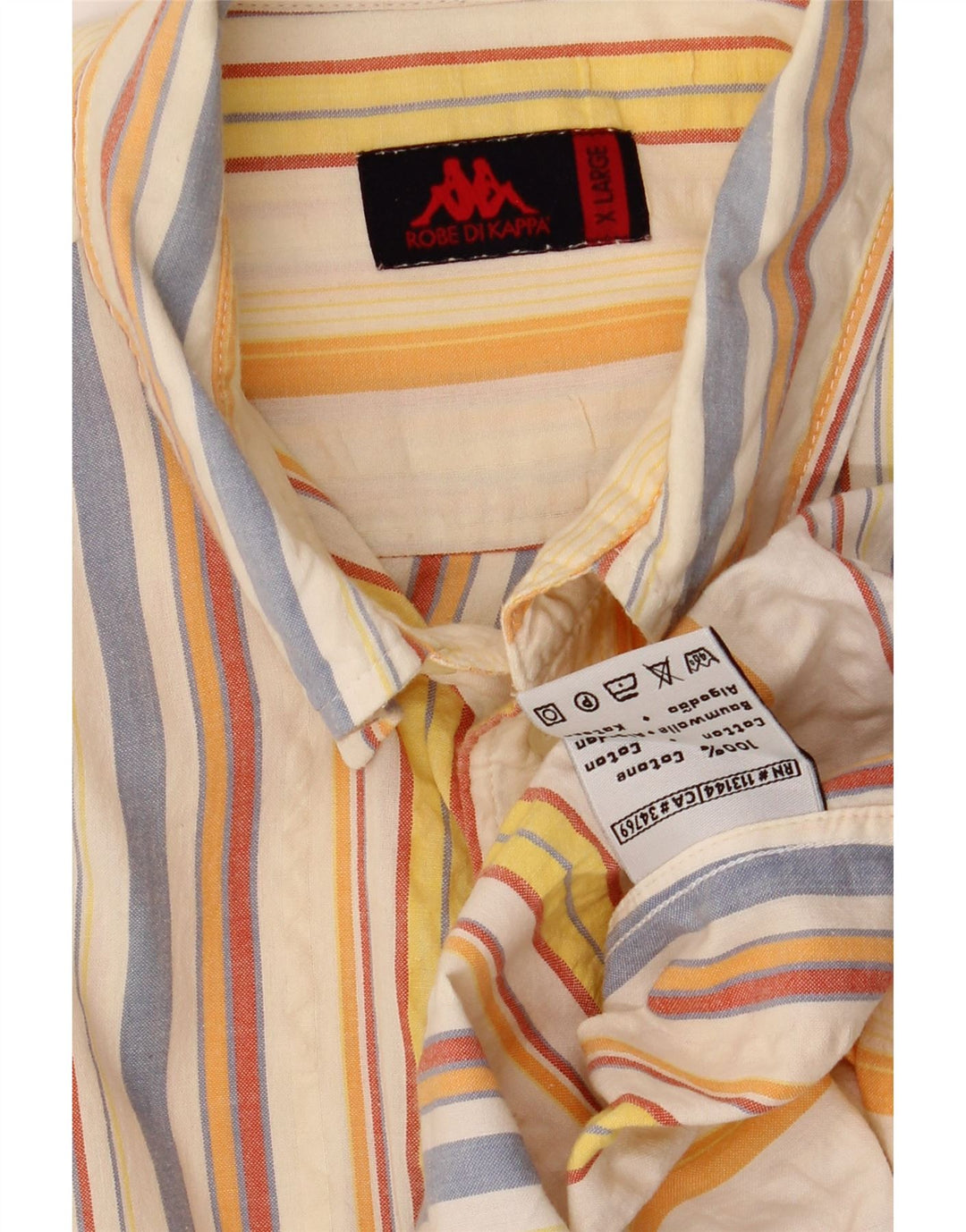 Camisa masculina de manga curta KAPPA XL algodão listrado multicolorido