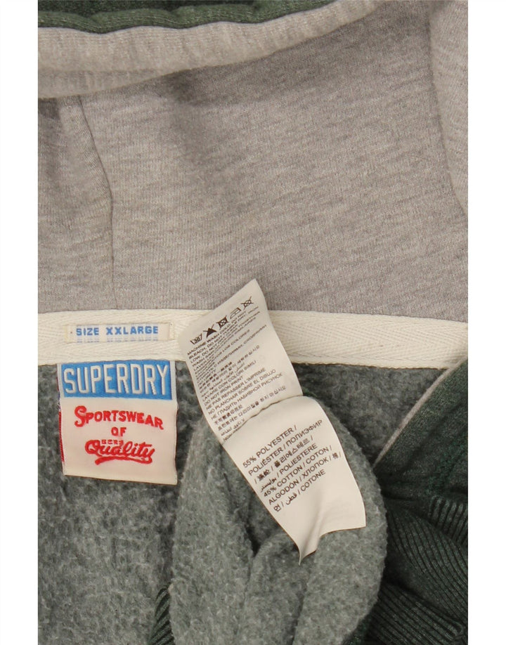 Suéter masculino SUPERDRY com capuz e zíper gráfico 2XL poliéster cáqui