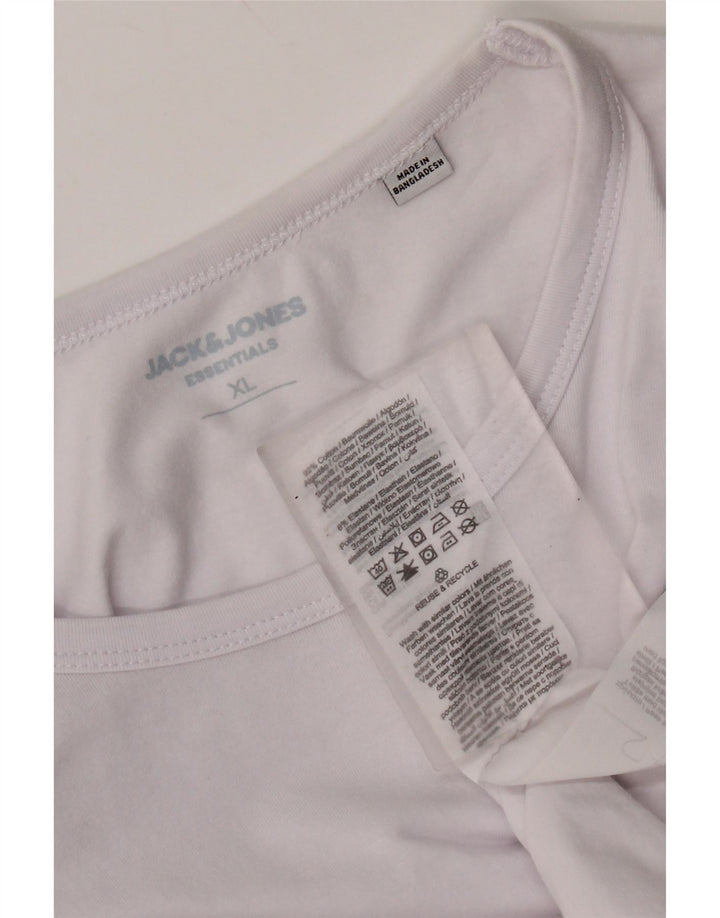 Jack & Jones Camiseta masculina de manga comprida XL algodão branco