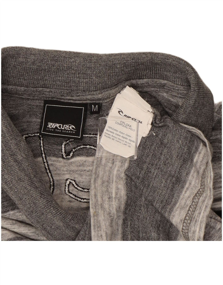 Camisa polo masculina Rip Curl Graphic cinza médio listrado algodão