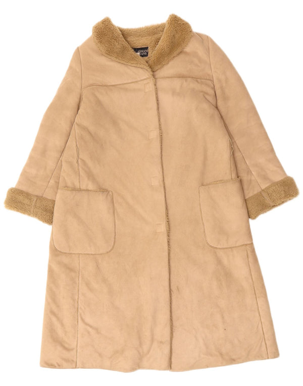 Sobretudo feminino Sherpa ARMANI UK 16 grande bege