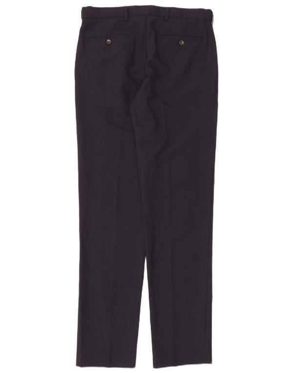 Calça Chino Masculina Marks & Spencer Regular Fit W32 L35 Poliéster Azul Marinho