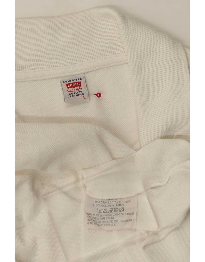 Camisa polo masculina Levi's grande algodão branco