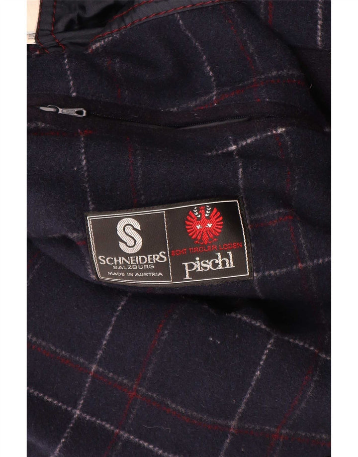 Sobretudo masculino Schneiders Pischl UK 42 XL lã azul marinho