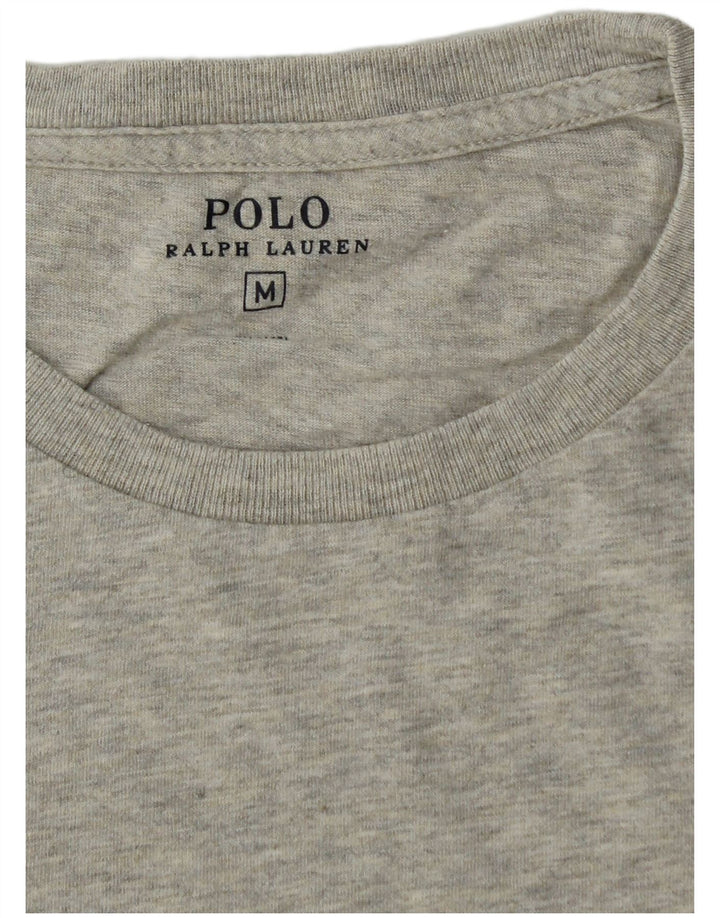 Camiseta masculina Polo Ralph Lauren Top cinza médio manchado