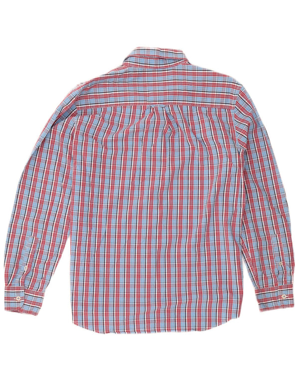 Camisa masculina Chaps de algodão xadrez azul médio