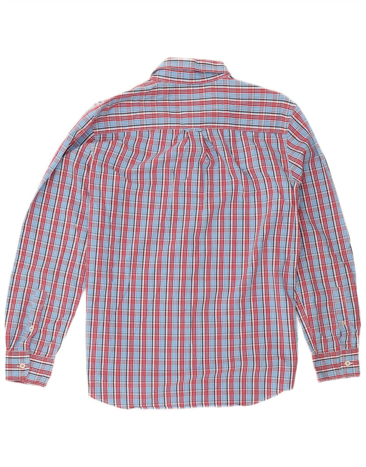 Camisa masculina Chaps de algodão xadrez azul médio