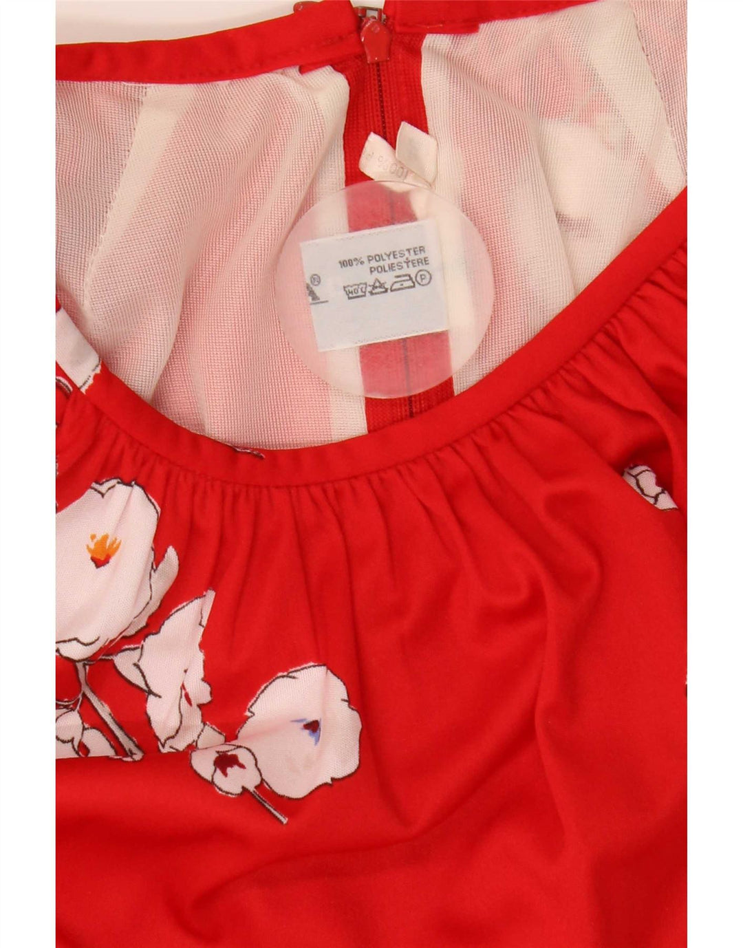 Vestido feminino Trevira A-Line IT 40 pequeno poliéster floral vermelho