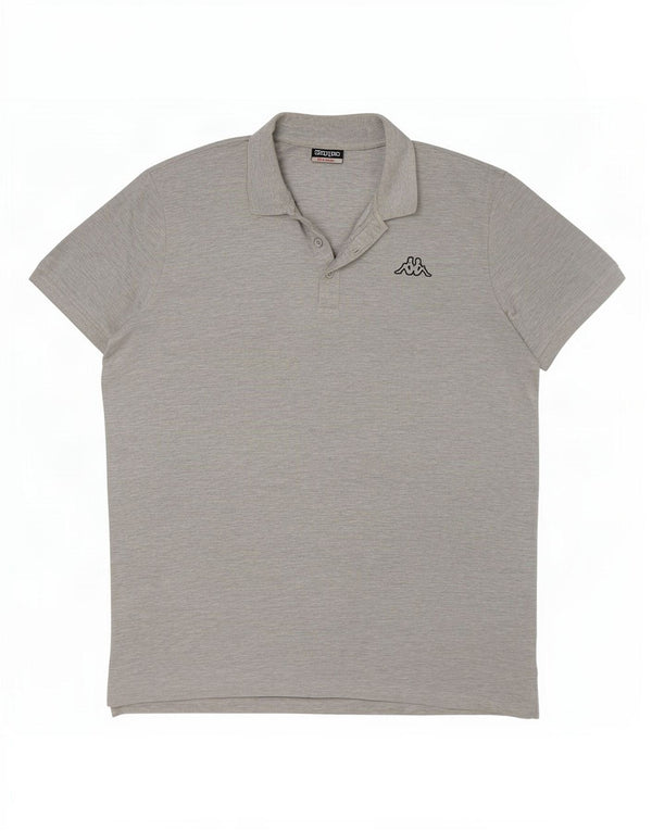 Camisa polo masculina Kappa 2XL algodão manchado cinza