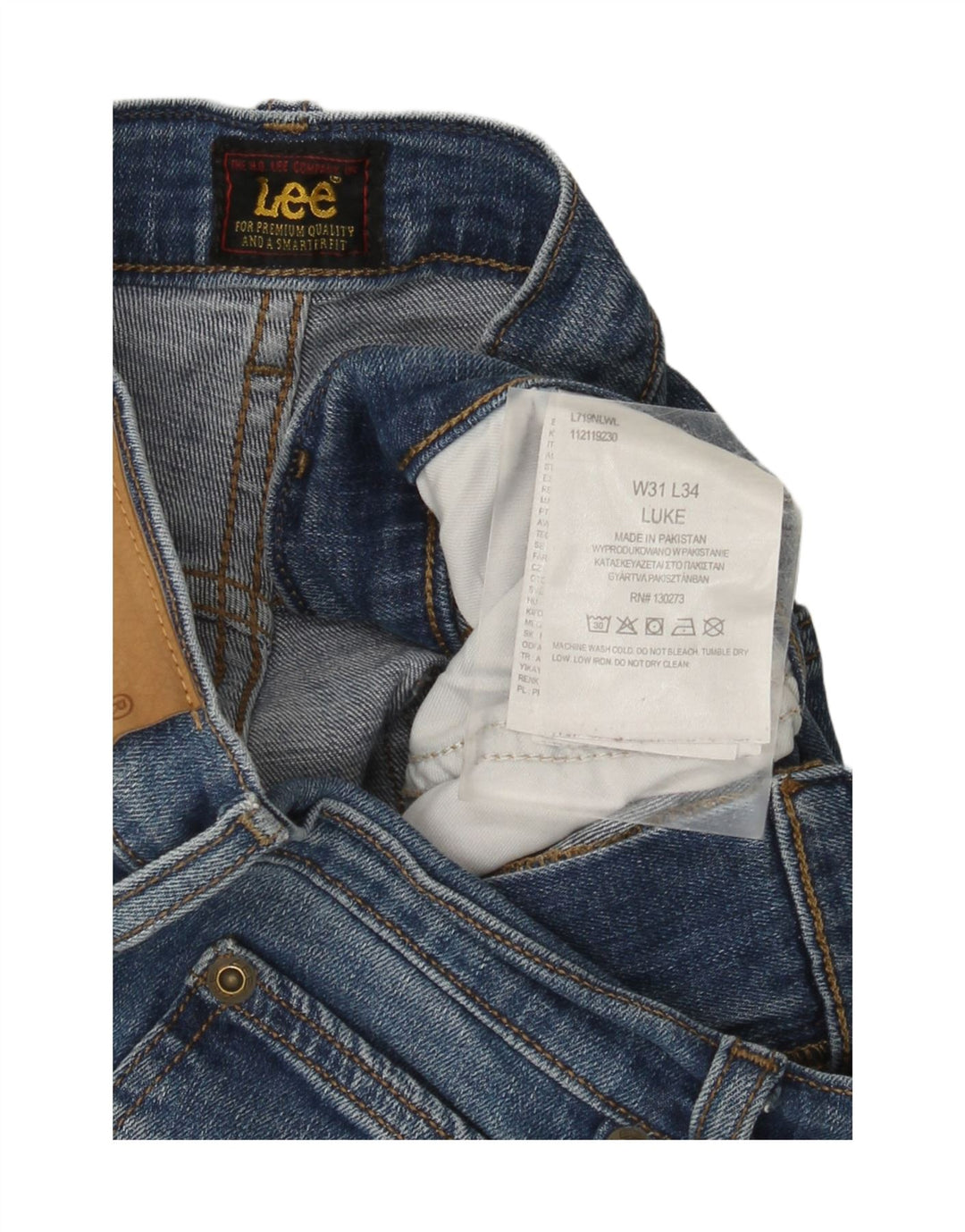 LEE Masculino Luke Slim Jeans W31 L34 Azul Algodão