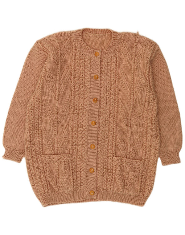Suéter Cardigan Feminino Vintage UK 18 XL Bege