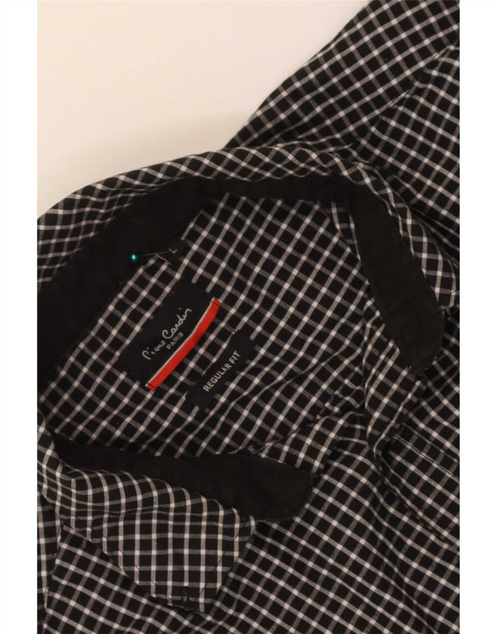 Camisa masculina Pierre Cardin Regular Fit grande xadrez preta