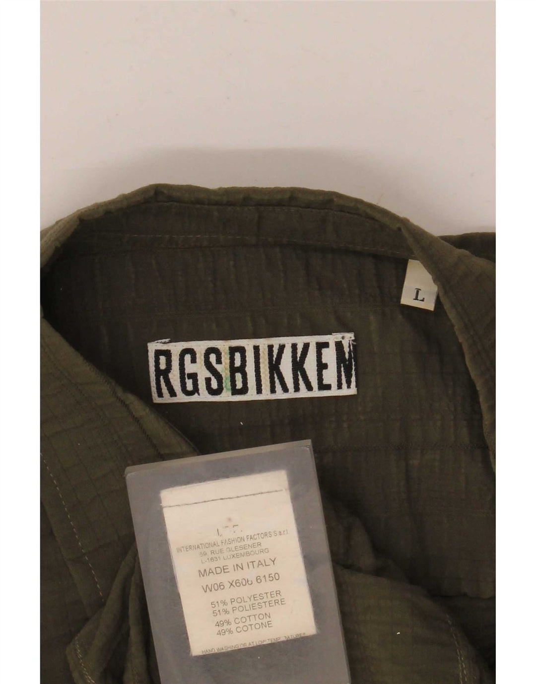 Camisa masculina Bikkembergs grande poliéster cáqui