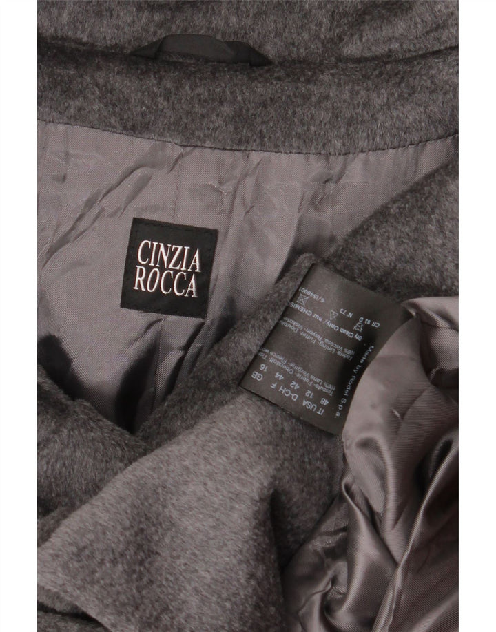 Sobretudo feminino Cinzia Rocca UK 16 grande lã cinza