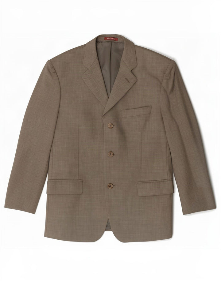 Jaqueta blazer masculina de 3 botões Marks & Spencer Reino Unido 40 médio cáqui nova lã