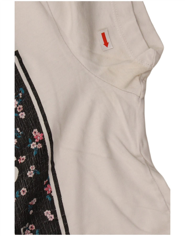 Camiseta feminina VANS Crop Graphic UK 6 XS algodão branco