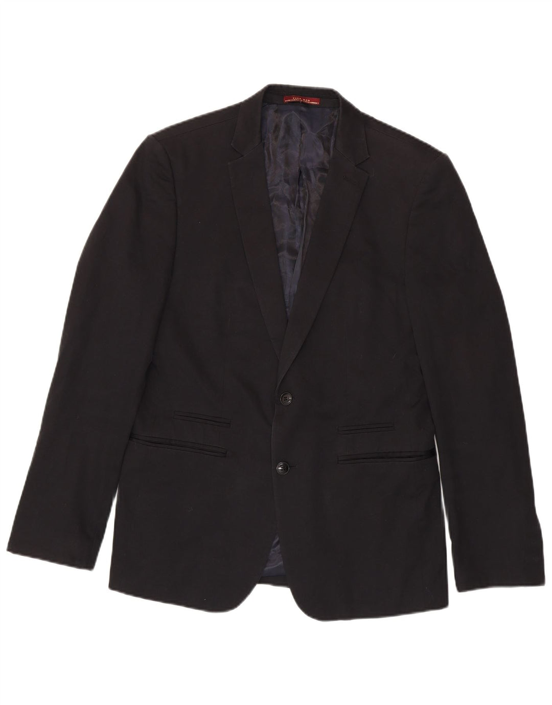 Jaqueta blazer masculina Zara com 2 botões EU 50 algodão preto médio