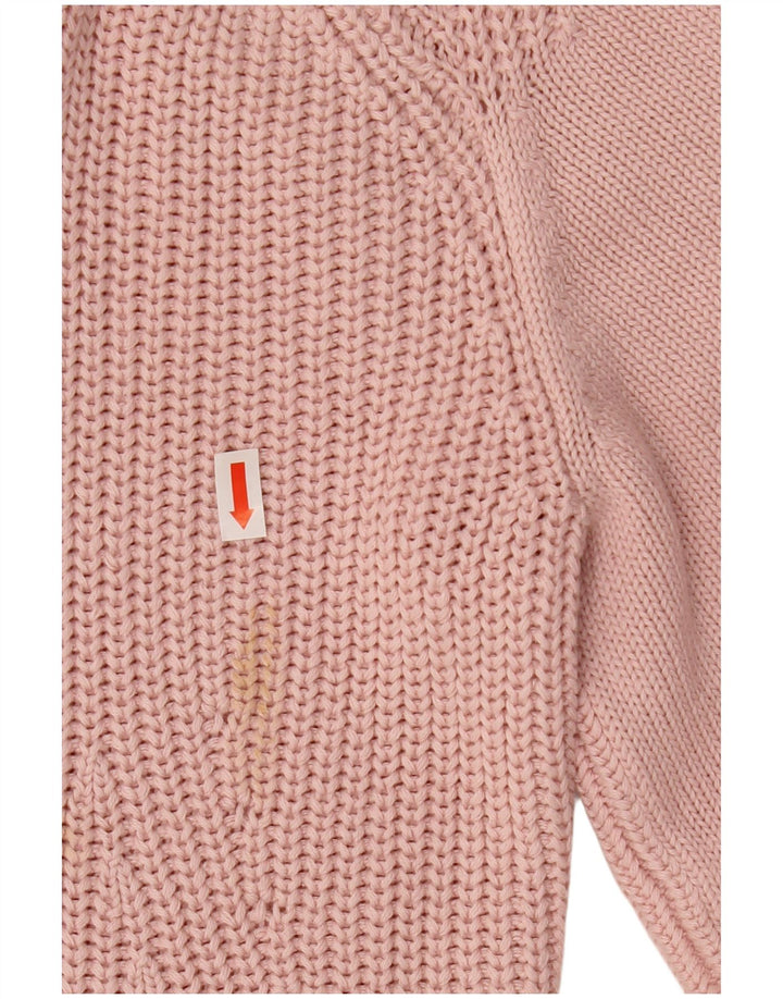 Suéter feminino Marks & Spencer com gola redonda Reino Unido 14 algodão rosa médio