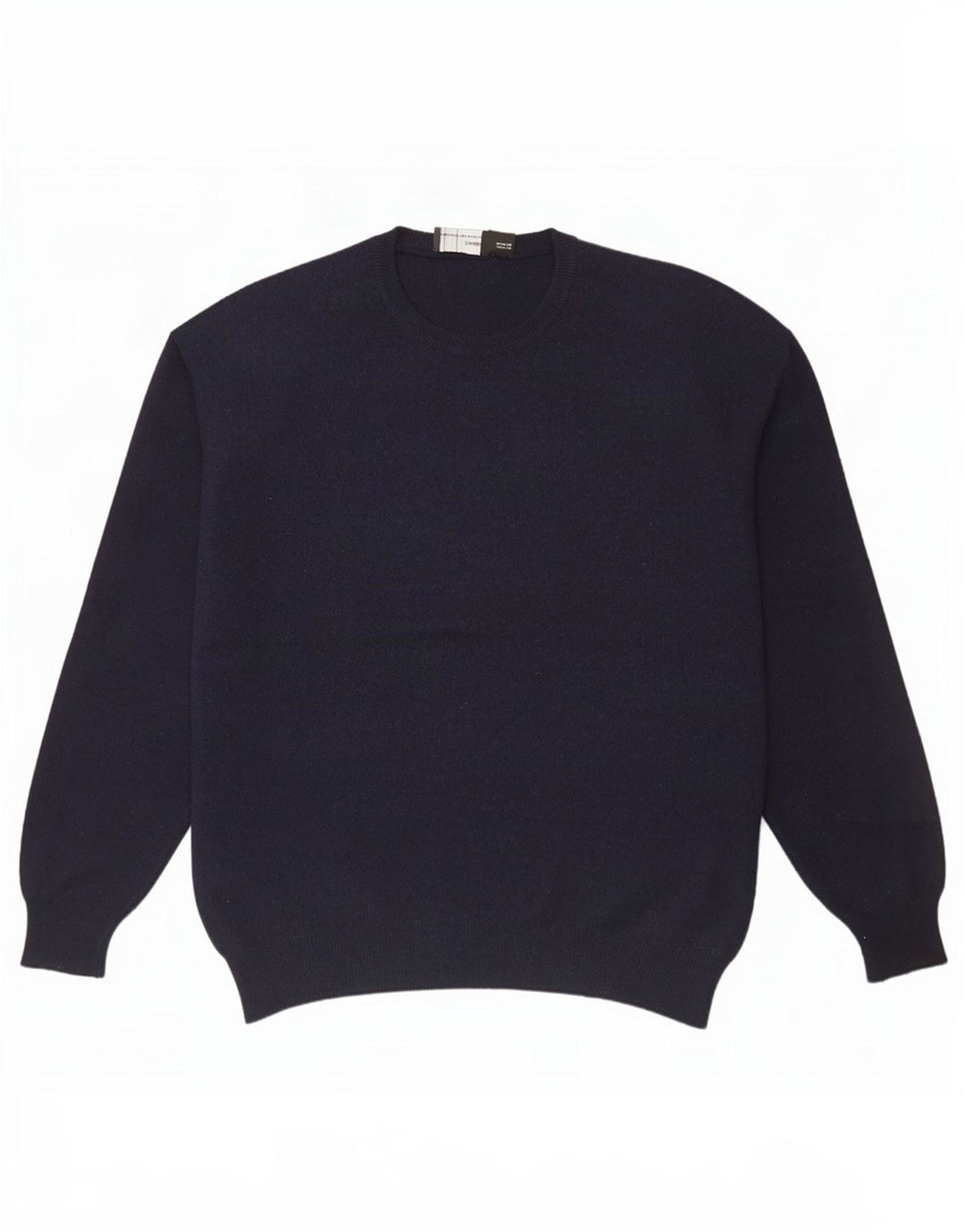 Zara Suéter masculino com gola redonda XL lã azul marinho