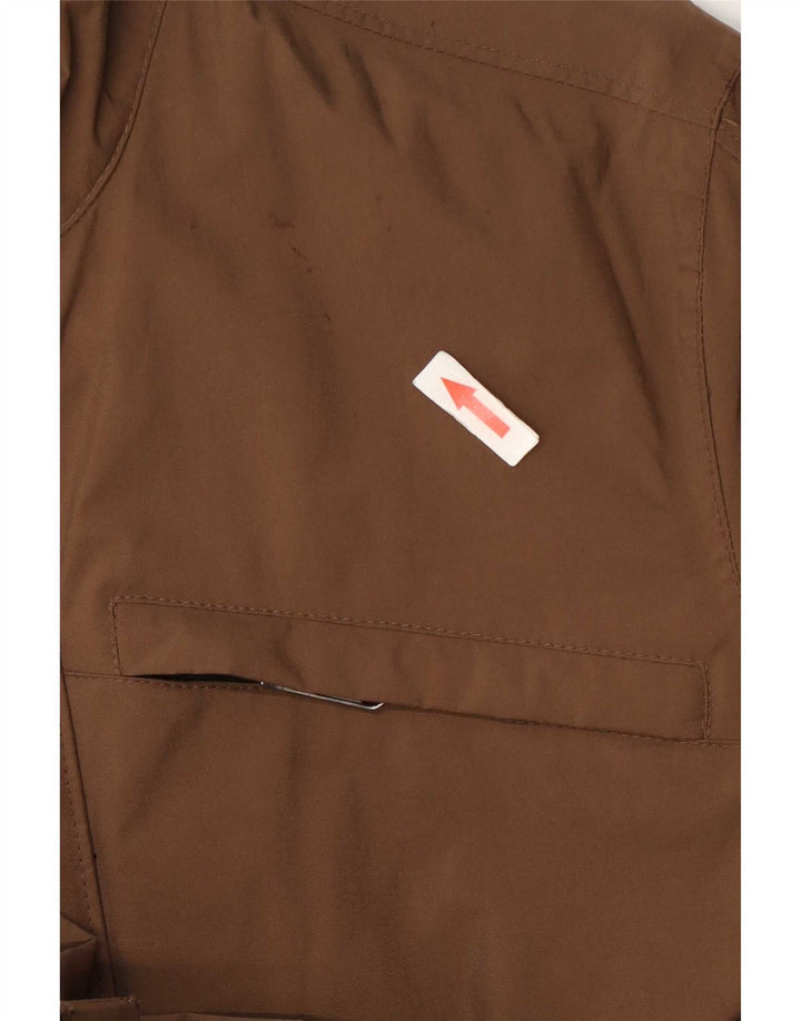 Jaqueta utilitária masculina vintage UK 38 poliamida marrom médio