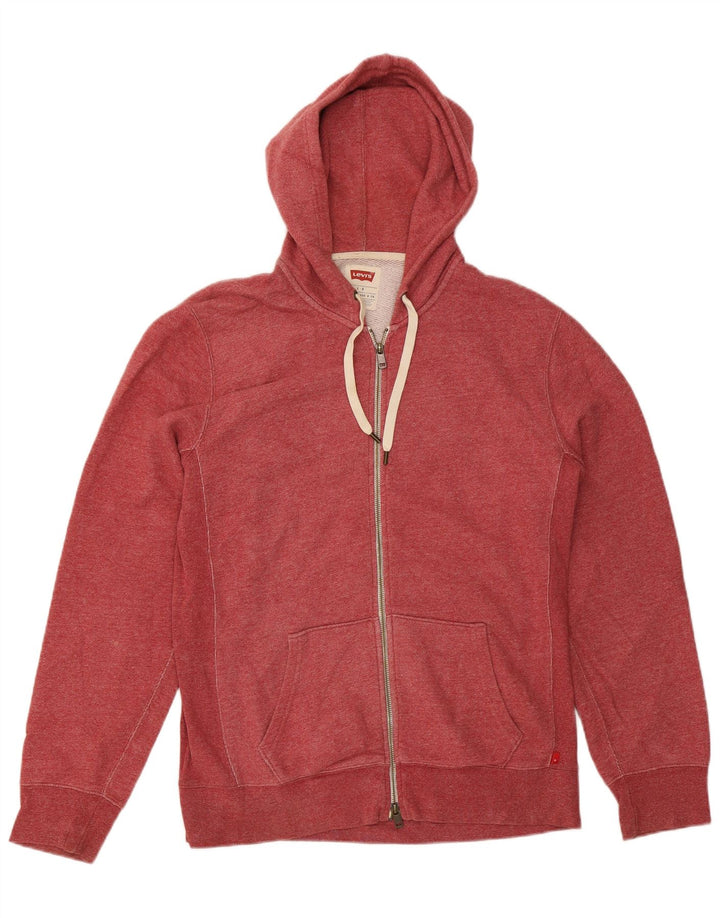 Suéter masculino com capuz e zíper Levi's grande algodão vermelho