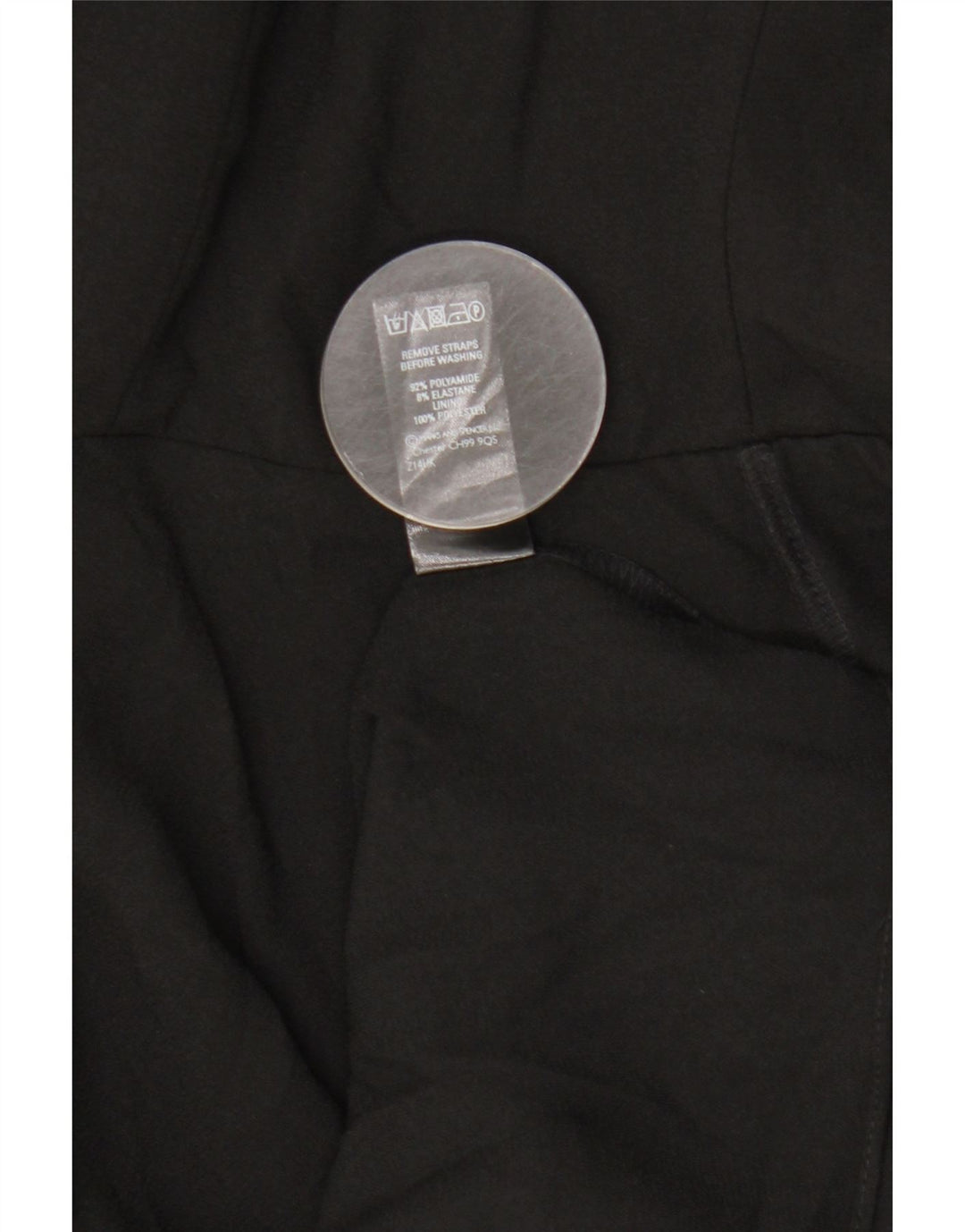 Vestido feminino Marks & Spencer sem alças Reino Unido 16 grande preto poliamida