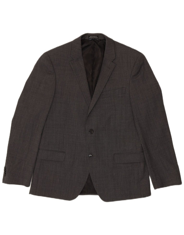 Tommy Hilfiger Jaqueta blazer masculina de 2 botões UK 42 XL cinza xadrez lã