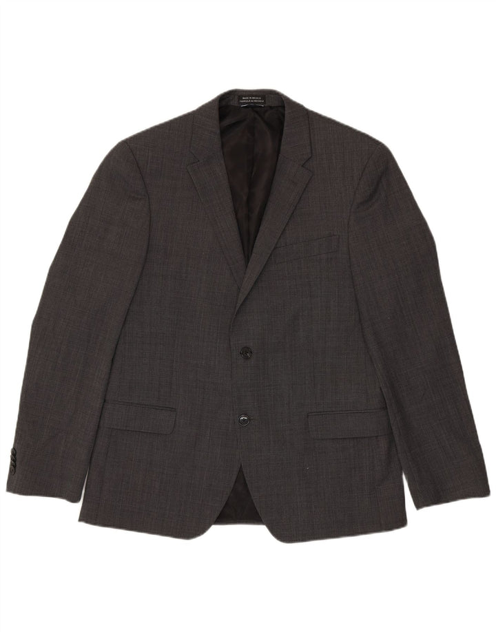 Tommy Hilfiger Jaqueta blazer masculina de 2 botões UK 42 XL cinza xadrez lã