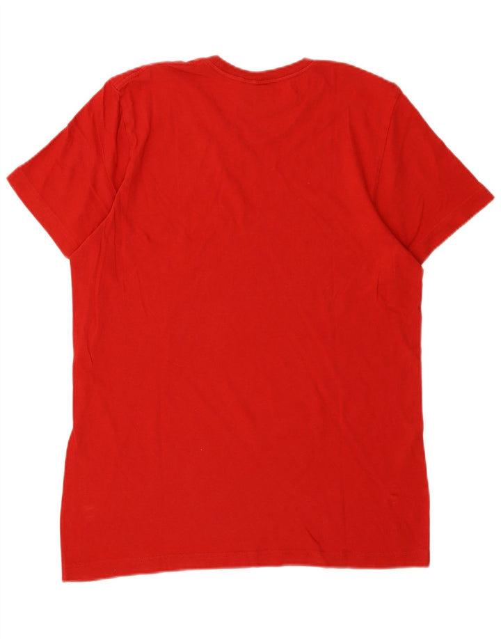 Adidas Mens Graphic T-Shirt Top Médio Algodão Vermelho