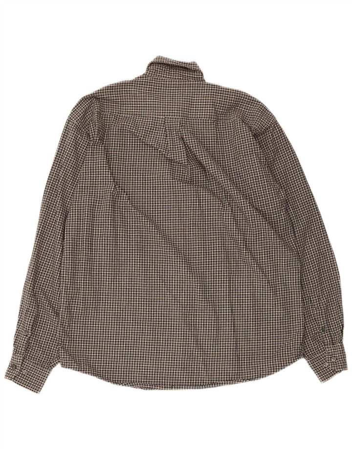 Camisa masculina de flanela Sergio Tacchini algodão xadrez cinza médio