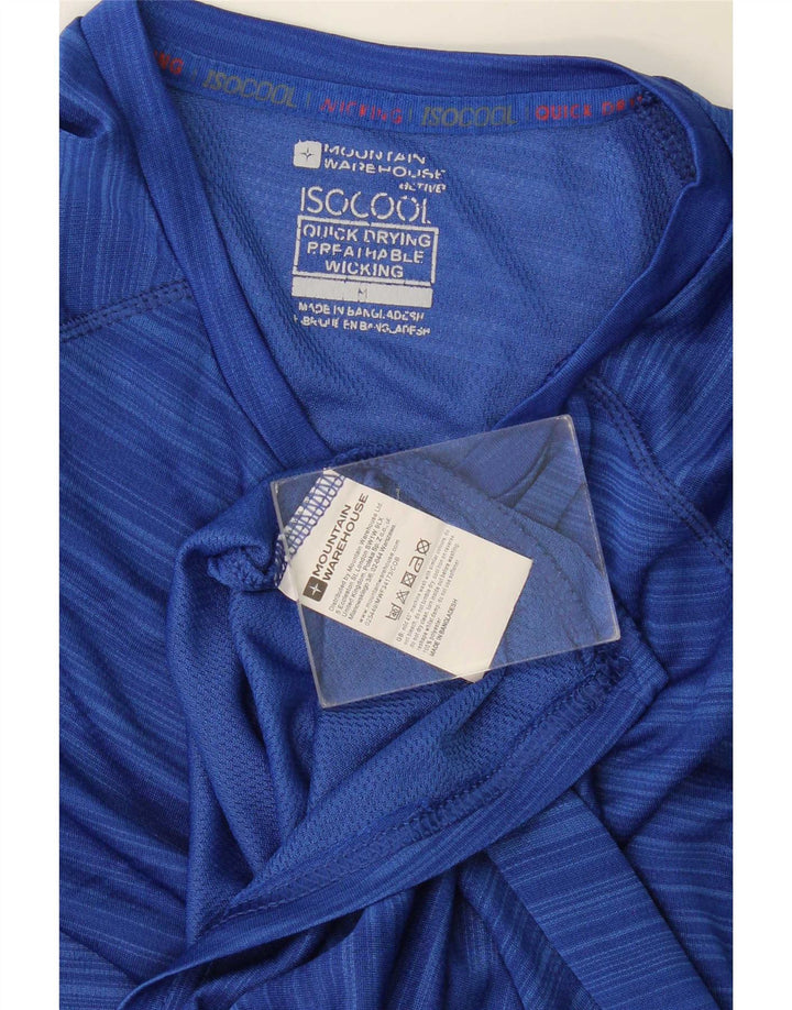 Camiseta masculina IsoCool Mountain Warehouse de poliéster listrado azul pequeno