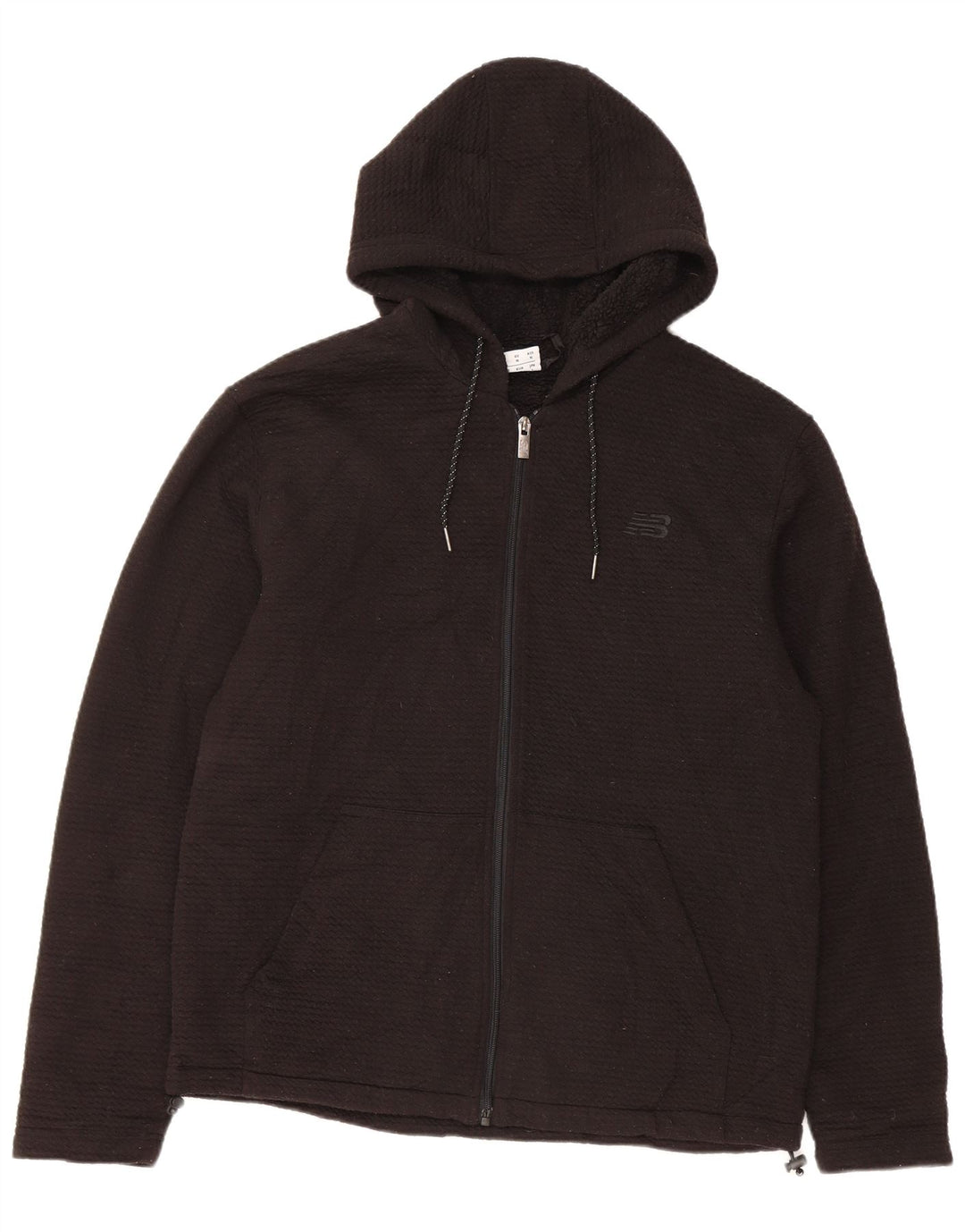 Suéter masculino com capuz New Balance Sherpa Zip poliéster preto médio